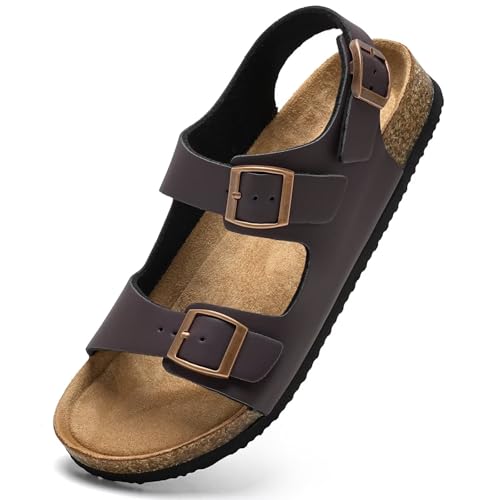 Image of Torotto Womens Sandals with Cork Footbed Open Toe Adjustable Webbing Athletic Slides Sandals for Walking | Beach | Indoor Outdoor