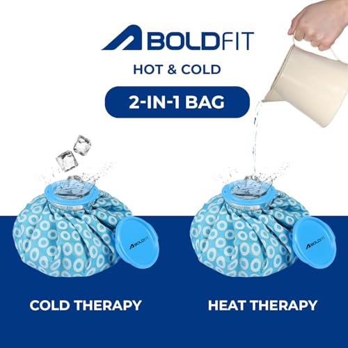 Image of Boldfit Hot Water Bag Ice bag for Pain Relief Cold Ice Pack for Injuries, and Cold Therapy Comes with Leak-free Closure - Blue 7.5 Inch - Pack of 2
