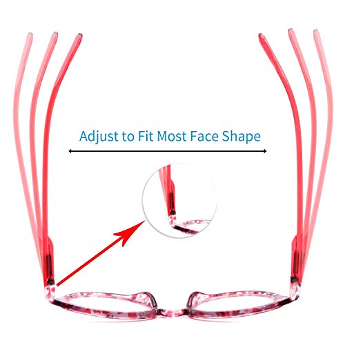 Image of 5 Pack Reading Glasses Blue Light Blocking for Women,Fashion Ladies Computer Readers with Spring Hings,Anti Glare /Eyestrain Eyeglasses 1.25