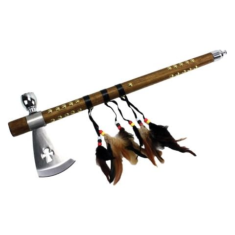 Wuu Jau Co L-111 Native American Peace Pipe Tomahawk Axe, 18", Silver Cover