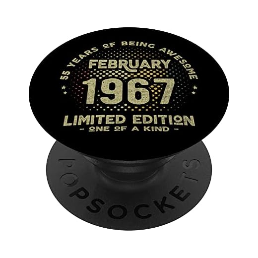 Regalo 55 años Cumpleaños Hombre Mujer - Febrero 1967 PopSockets PopGrip Intercambiable