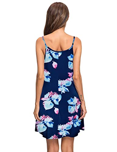 Image of MISFAY Women's Summer Spaghetti Strap Casual Beach Cover Up Dress with Pockets