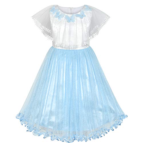 Sunny Fashion Girls Dress Cape Cloak Dress Purple Wedding Size 5-12