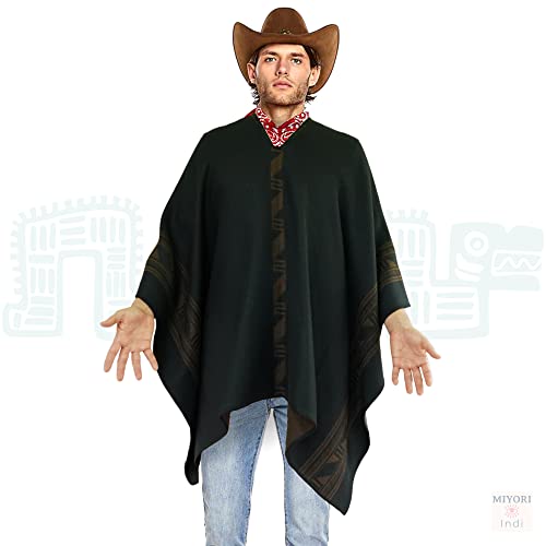 Image of Alpaca Poncho Men Ponchos Adult Wool Poncho Men Pancho Men Mens Poncho Cloak