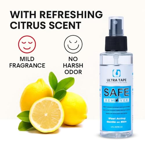 Image of Glue Remover Spray Skin Safe Citrus Formula 118 ml for Wigs | Fast acting citrus adhesive remover softens glue residue from wigs toupees and hair patches safely
