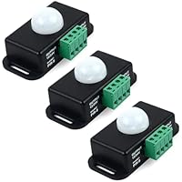 Greluma 3 STK 12V/24V Bewegungssensor Schalter, PIR Sensor LED Schalter Controller für Flexible LED Streifen