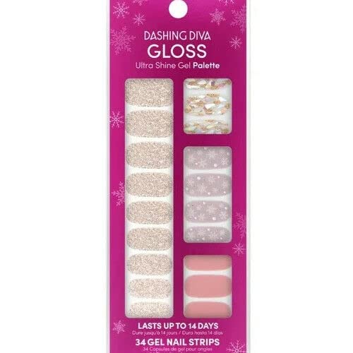 Dashing Diva Gloss Ultra Shine Gel Palette Nail Strips Holiday Edition GS158 Cookie Sparkle