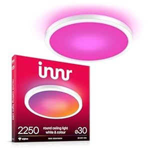 innr Smart LED Deckenlampe, Zigbee, funktioniert mit Hue*, Alexa (Bridge erforderlich), White & Color, Deckenleuchte Wohnzimmer, RGB LED Lampe Dimmbar, 30cm, 2250 Lumen