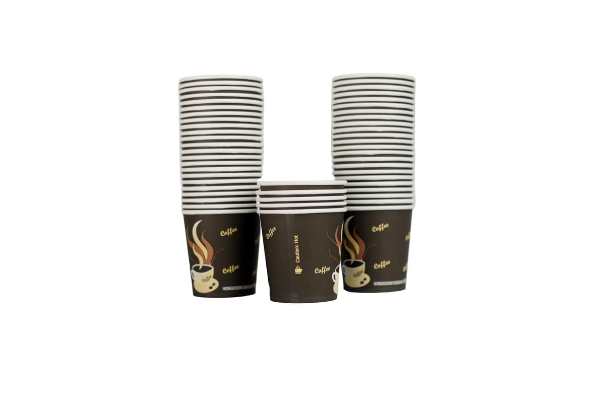 Ultracare 6.5oz. Brown White Paper Cups - Available in 6oz, 6.5oz, 7oz - White Coffee Paper Cups For Tea Water And Cocoa, 20 Pack Of 50 Pcs Each, 1000 Pcs