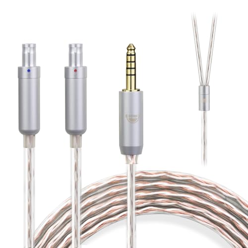 okcsc HD800s Headphone Cable, for Sennheiser Earbuds, 4 Core Configuration of 30 Pieces per Core, for Sennheiser Dharma HD800s HD820 HD800 D1000 4.4mm Plug 6.56FT