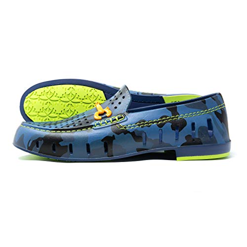 Floafers Chairman Bit Water Shoes, Blue Camo/Lime Green, 103