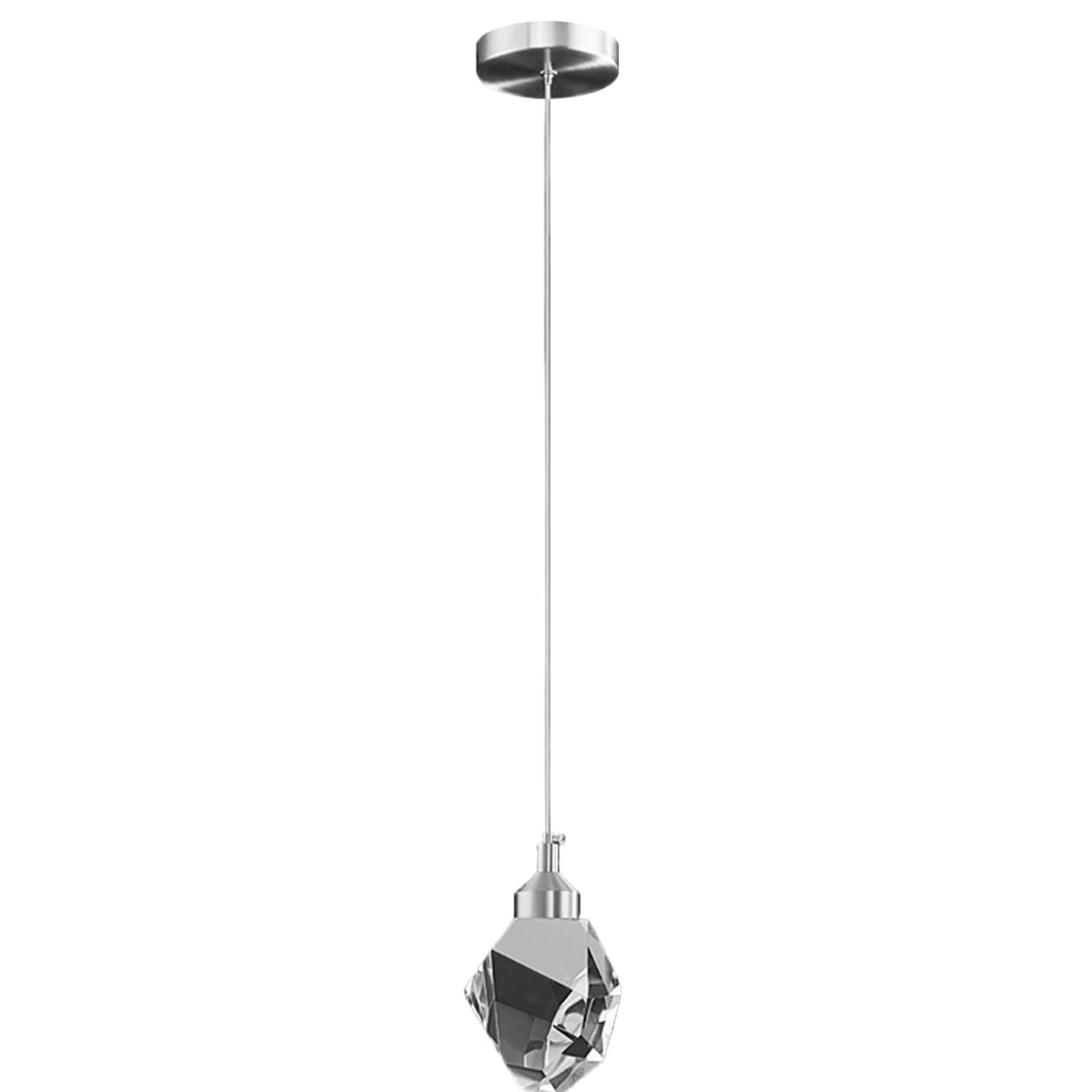 Lámpara colgante de cristal LED ajustable de 59 pulgadas para iluminación de isla de cocina transparente 8