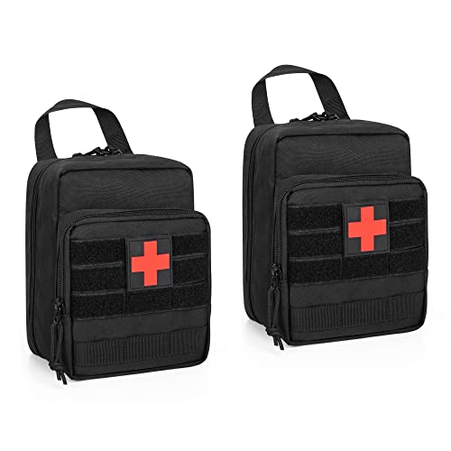 Damero Molle EDC Tasche(Packung mit 2), Tactical Medizinische Beutel Gürteltasche Militäry Werkzeugtasche Taktische Zubehörtasche, Schwarz Cover