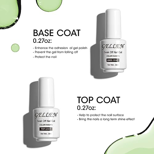GEL TOP Y BASE COAT GELLEN 2 PCS GEL TRANSPARENTE 8ML miniatura 2