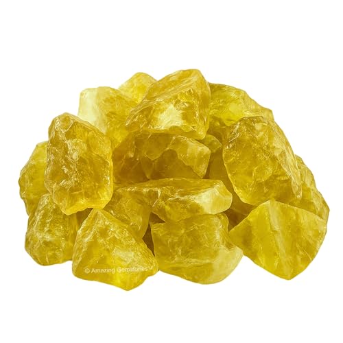 Image of Amazing Gemstone 2 Pieces Lemon Quartz Raw Crystals and Healing Stones, Natural Rocks for Tumbling and DIY Raw Stones and Crystals