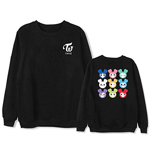 Maisley Twice Pullover Kpop Fashion Cotton CHAE Young DAHYUN JI Hyo JUNGYEON MINA MOMO NA YEON SANA TZUYU Sweatshirt Sweaters Tops Black