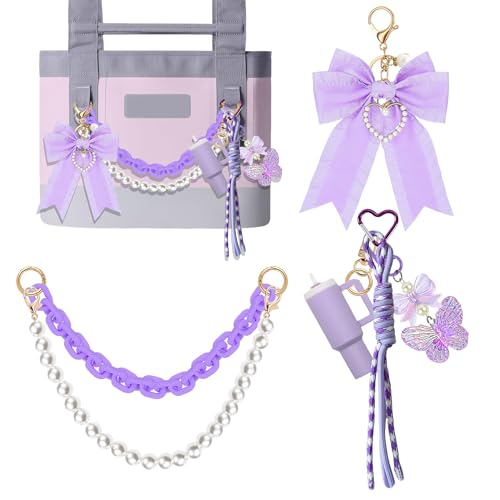 Image of Tote Bag Accessories for YETI Camino 20 /35 /50 Bogg Bags Pearl Bow Purple
