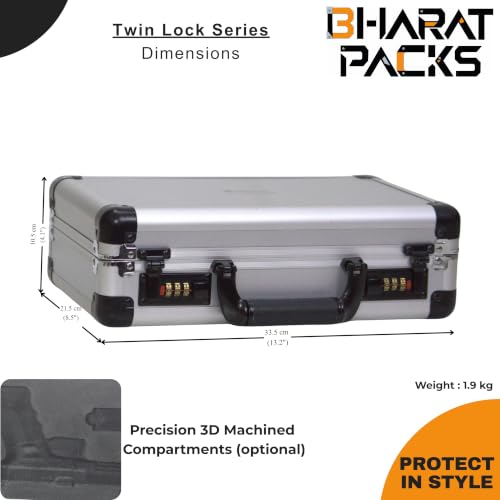 Image of TwinLock Series Multipurpose Case - Flight Case with Dual Combination Locks, Foam Interior for Small Firearms & Accessories (Silver)
