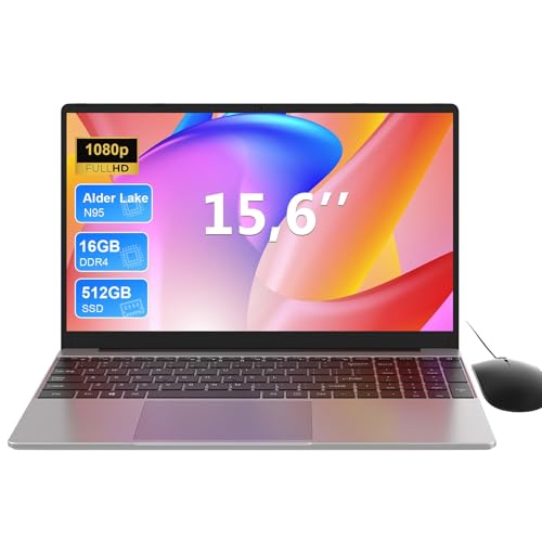 MAXLEGEN Ordinateur Portable 15,6 Pouces, 16Go RAM 512Go SSD, N95 CPU(Meilleur Que N5095), Clavier Rétroéclairé/Pavé Numérique, Écran FHD, 5G WiFi/HDMI/USB, PC Portable pour Bureautique Études Maison