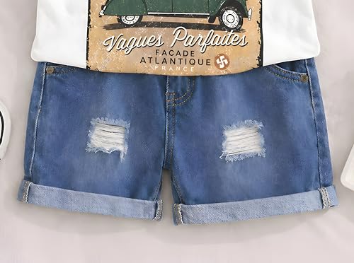 Image of Googo Gaaga Boys Printed Clothing Set | Tshirt Combo Set - Includes a stylish T-shirt and matching shorts for a complete everyday outfit.