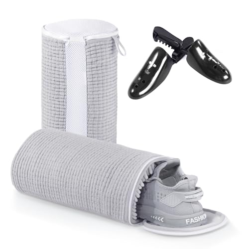 6 Best Shoe Washing Bags You'll Love 1 Teletrogy Shoe Laundry Bags for Washing Machine, Reusable Laundry Shoe Bag for Washer and Dryer, Fluffy Fibers 360° Wrap Around Cleaning, Adjustable Protective Shoe Trees - Home Dorm Travel, Gray