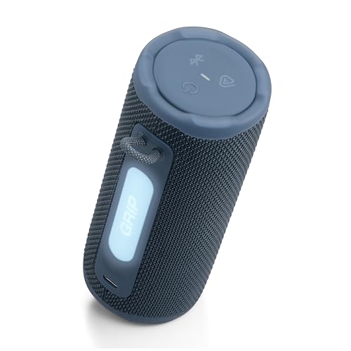 Image of JBL Grip - Compact Bluetooth Speaker with Bold JBL Pro Sound and Ambient Light, up to 14 Hours of Playtime, Water, Dust and Drop-Proof (IP68), & Multi-Speaker Connection with Auracast (Blue)