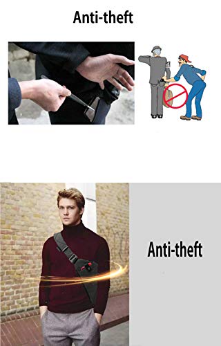 Ovecat Umhängetasche, Schultertasche, Brusttasche, Anti-Diebstahl, für Damen und Herren (Dunkelgrau)