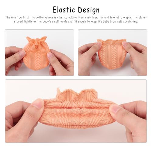 Image of AQOKKA Baby Swaddle Blankets with Bow Hat Mittens Set Wheat-Pattern Infant Receiving Blankets Swaddles for Newborns Unisex Toddler Swaddle Wrap Sets for Baby Girls Boys Nursery Warm Shower Gift
