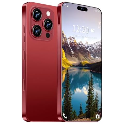 MMY I16 ProMAX Unlocked Cell Phone,6.99" HD Screen Unlocked Phones,8+256GB Android 13 7000mAh Long Battery Life Smartphone,5G/Dual SIM/Fingerprint Button Unlock/Photos/Face ID (Wine Red, 8+256) Cover