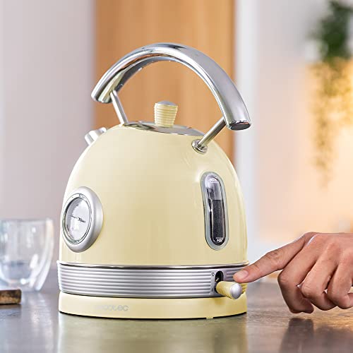 Cecotec Vattenkokare ThermoSense 420 - Gul, 1,8L, Vintage Design