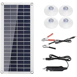 Cargador Solar 12 Voltios Cargador solar de batería de coche de 50 W, 12 voltios, impermeable, alimentado por energía solar, cargador y mantenedor de batería solar de 12 V para coche, barco, RV, batería de remolque marino