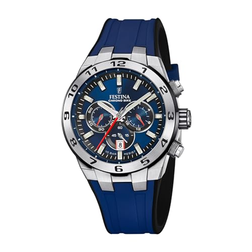 Festina Herren Uhr Chrono Bike blau mit Gummiband