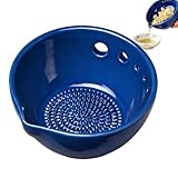 Qoukonao Reibschale mit Abtropffunktion, mit 5-Loch Handgefertigtem Harz, raspel mit Ablauf&ouml;ffnung, f&uuml;r Obst, Kohl, Mangold, Gr&uuml;nkohl in K&uuml;che, Backen und Kochen