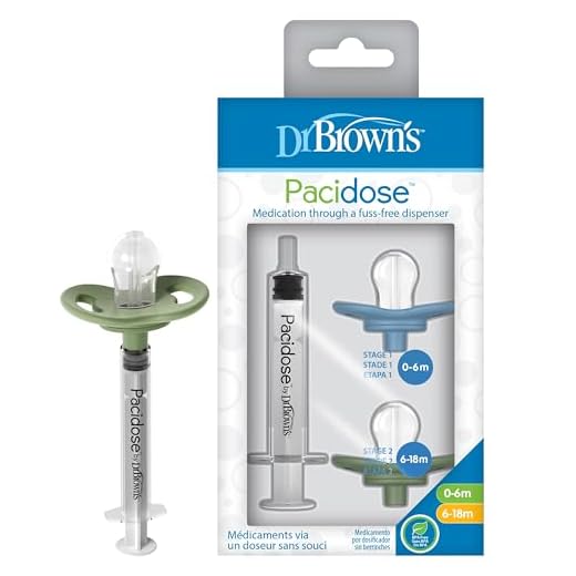 Dr. Brown's Pacidose Liquid Medicine Dispenser for Babies and Toddlers, Oral Syringe and Two Bulb Sizes, 0-6 m and 6-18 m, BPA-Free
