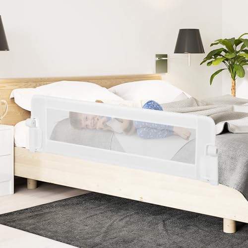 Image of BABY JOY Bed Rails for Toddlers, Extra Long, Swing Down Safety Bed Guard for Convertible Crib, Folding Baby Bedrail for Kids Twin, Double, Full Size Queen & King Mattress (60-Inch, White)