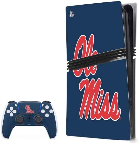 Skinit Decal Gaming Skin Compatible with PS5 Pro Bundle - Officially Licensed University of Mississippi Ole Miss Rebels Design