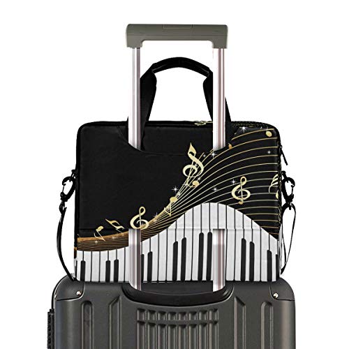 CCDMJ Laptop Case Piano Keyboard Music Note Laptops Sleeve Shoulder Messenger Bag Briefcase Notebook Computer Tablet Bags with Strap Handle for Women Man Boys Girls 16 Inch - Thumbnail 6