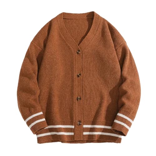 Men's Japanese Cardigan V-Neck Casual Loose Long-Sleeved Sweater