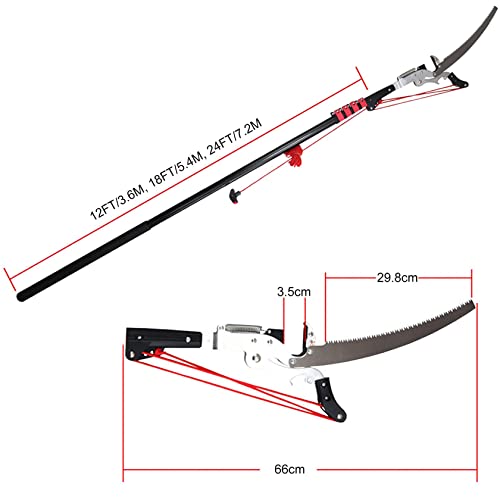 Tree Trimmer Pole, Manual Pruner Cutter Set, Tree Loppers Pruners/Saw, Garden Tools Lopper, for Gardens, Orchards (18ft/5.4m) - Image 4