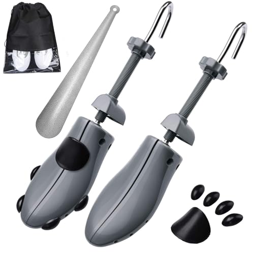 eachway Shoe Stretcher, Shoe Trees Adjustable Length & Width for Men (M for M's Us6.5-10; Wm's Us10-13.5) Grey