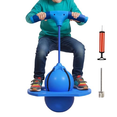 Hopper Jump Ball - Inflatable Fitness Toy, Anti Slip Bounce Device with Sturdy Handle and Pump, Ideal for Kids Playground Exercise Party Birthday Gym Outdoor Recreation Fun Activities