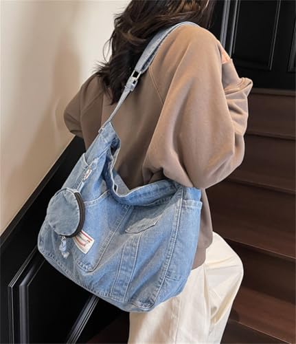 Slouchy Denim Bags for Women Large Shoulder Bag Canvas Crossbody Messenger Bag Tote Bag Handbag Purse2