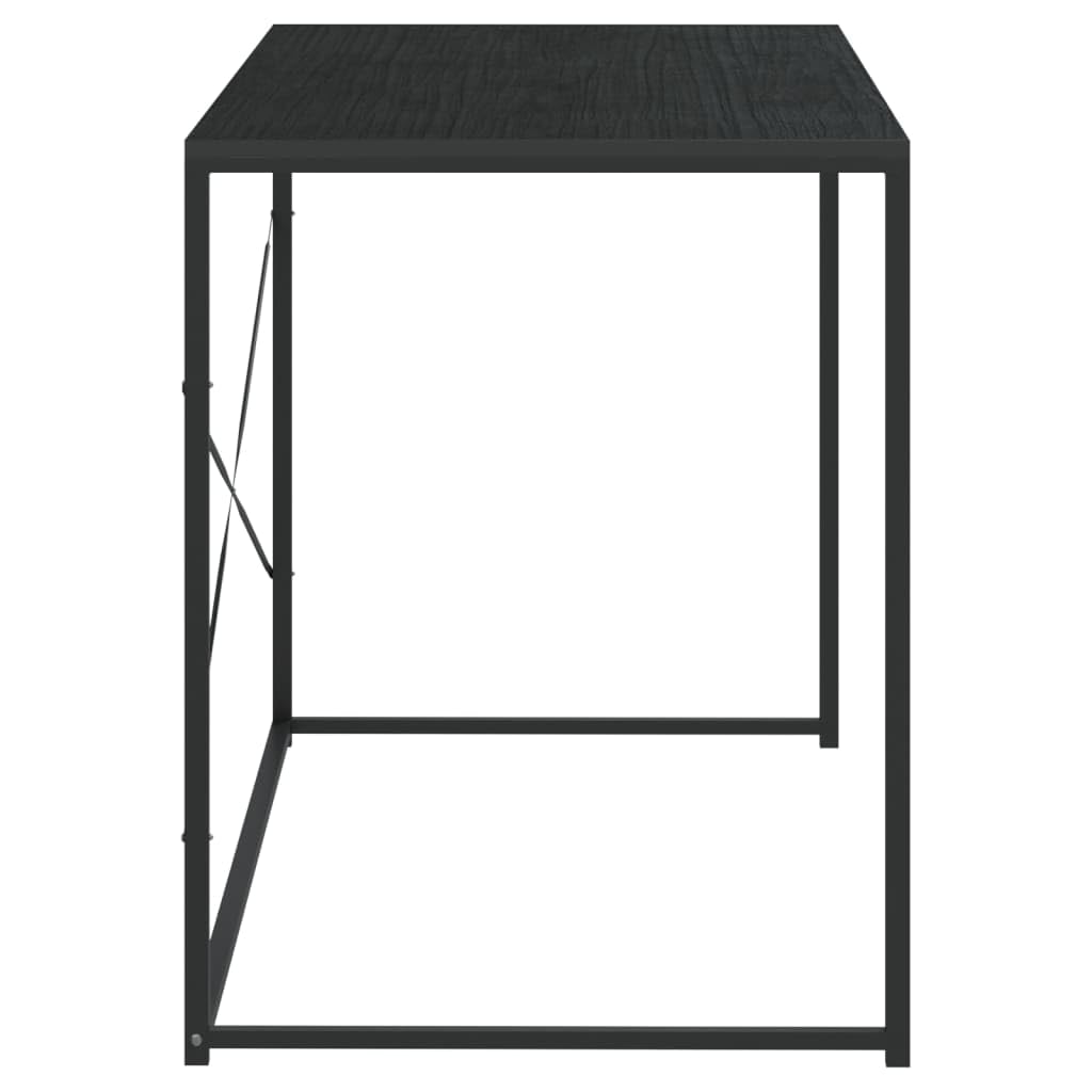 Nowoczesny stolik pod komputer, czarny, 110 x 60 x 70 cm, wytrzymały materiał drewnopochodny, stolik PC z metalową ramą, idealne biurko, do domu, biura, do gier
