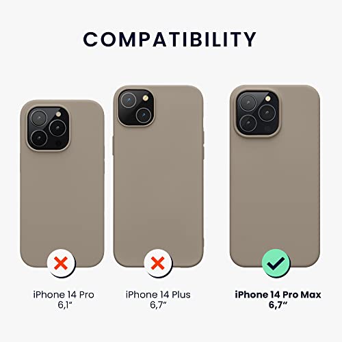 kwmobile Case for iPhone 14 Pro Max Case - Slim Soft TPU Silicone Cover - Works with Wireless Charging - Stone Dust - Image 2