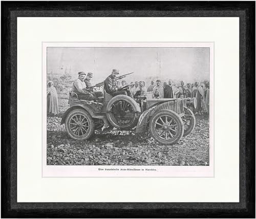 Biller Antik Une voiture mitrailleuse française au Maroc 1908 véhicule F_Vintage 00122