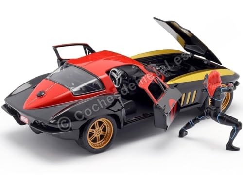 Auto Die-cast Marvel 1:24 Chevy Corvette 1966 miniatura 6