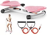 Ab Twister Board,300 lbs Capacity,Slim Waist and Core Ab Exercise,Foot Massage Design,Noiseless Home Gym Exercise Equipment for Women Men (Pink)