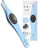 Coco's Stainless Steel Slant Tip Tweezer, Blue-Black