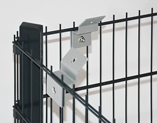 Zaun-Nagel Übersteigschutz Adapter Abwinklung Doppelstabmattenzaun Mattenhalter für Gittermattenzaun Umbauadapter für Stahlzaun Sicherheitszaun Gartenzaun Stabmatten Zaun Zäune