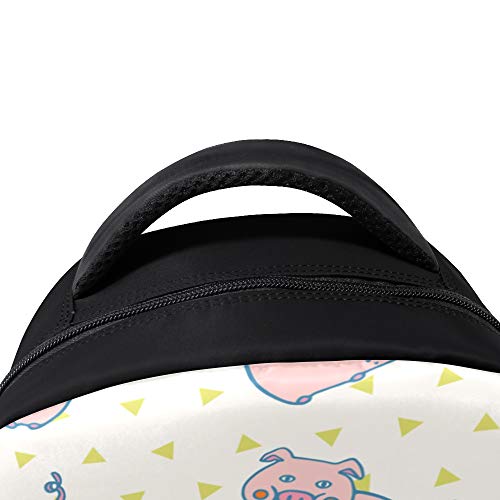 ColourLife Bolsa para livros Pink Pigs Farm Animal Mochila escolar Casual Viagem